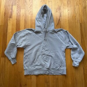 Tna Aritzia‎ Sweatshirt M Light Gray Cozy Fleece Hoodie Pullover Warm Oversized